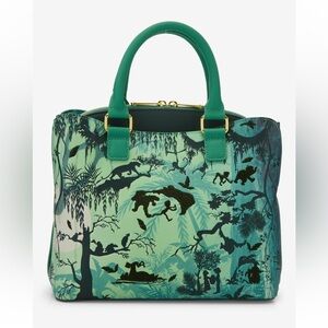 NWT Loungefly Disney Green Jungle Book Print Top Handle Crossbody Bag